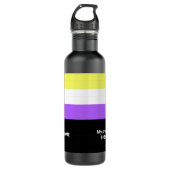 Nonbinary Gender Flag LGBT Name Pronouns zij Waterfles (Voorkant)