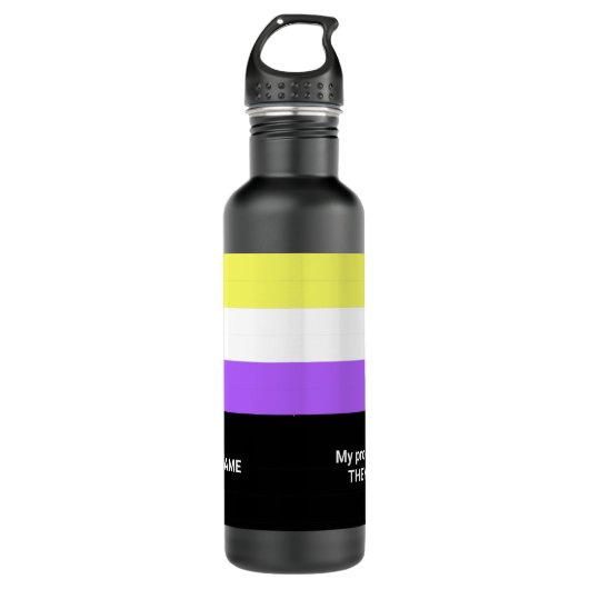 Nonbinary Gender Flag LGBT Name Pronouns zij Waterfles (Voorkant)