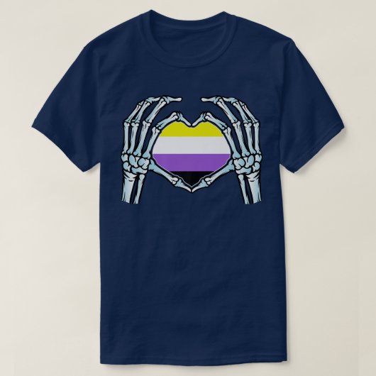Nonbinary gender Gay Skeleton seual Identity T-shirt (Design voorkant)