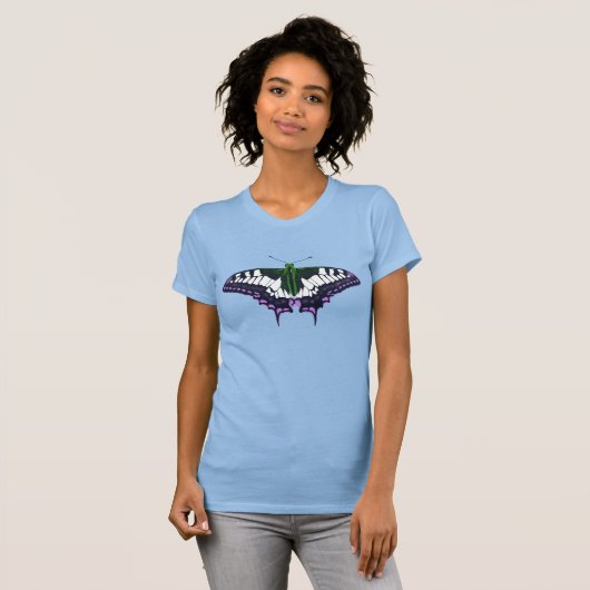 Nonbinary Genderqueer Pride Swallowtail Butterfly T-shirt (Voorkant volledig)