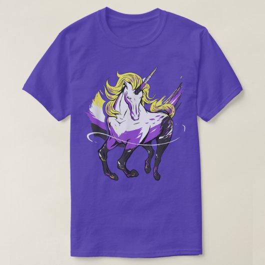 nonbinary giften, nonbinary eenhoorn, lgbt agender t-shirt (Design voorkant)