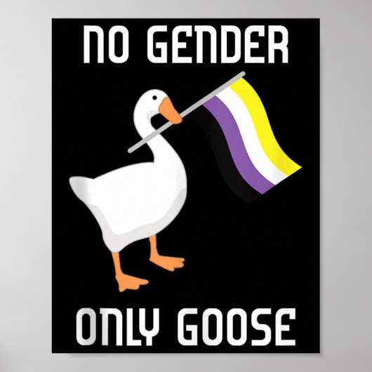 Nonbinary Goose No Gender Pride Flag Lgbtq Gay Pri Poster (Voorkant)