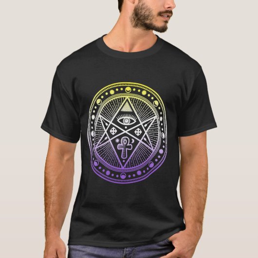 Nonbinary Gothic LGBTQ occult Witchcraft LGBT NB E T-shirt (Voorkant)