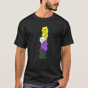 Nonbinary katten Pride Nonbinary de Kleuren van de T-shirt