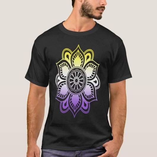 Nonbinary LGBTQ Subtle Yoga Mandala Enby NB LGBT T-shirt (Voorkant)