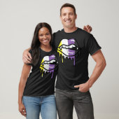 Nonbinary Lip Bite Drip Non Binary Enby Pride LGBT T-shirt (Unisex)