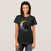 Nonbinary Moon Space Cat Lgbt Pride T-shirt (Voorkant volledig)