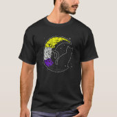 Nonbinary moon Space Cat LGBT Pride with NB Non Bi T-shirt (Voorkant)