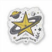 Nonbinary North Star T-shirt – LGBTQ Kamperen Prid Sticker (Voorkant)