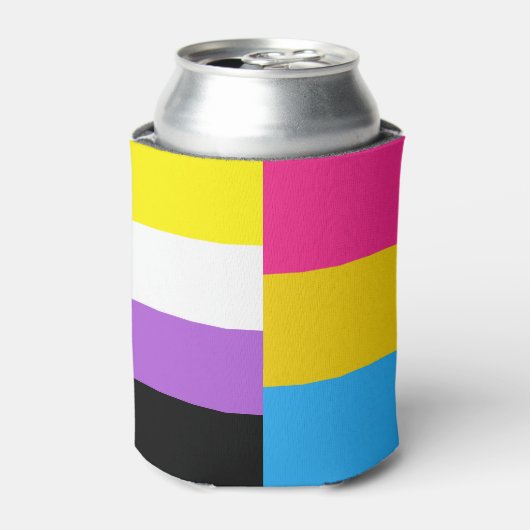 Nonbinary Pansexual Dual Pride Flag Blikjeskoeler (Blikje Voorkant)