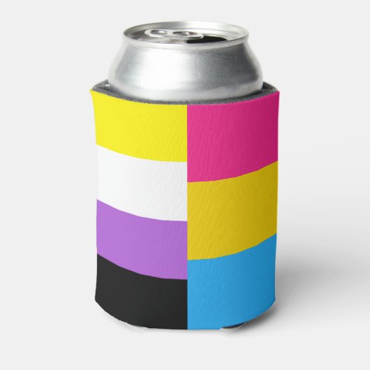 Nonbinary Pansexual Dual Pride Flag Blikjeskoeler (Blikje Achterkant)
