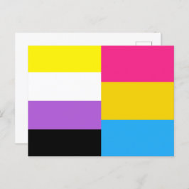 Nonbinary Pansexual Dual Pride Flag Briefkaart
