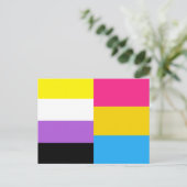 Nonbinary Pansexual Dual Pride Flag Briefkaart (Staand voorkant)