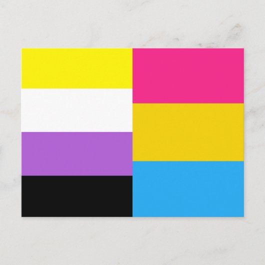 Nonbinary Pansexual Dual Pride Flag Briefkaart (Voorkant)