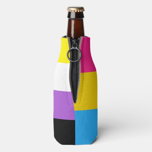 Nonbinary Pansexual Dual Pride Flag Flesjeskoeler (Fles Achterkant)