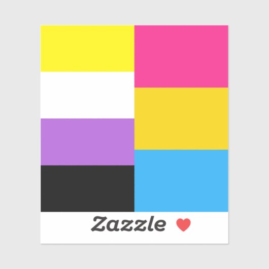 Nonbinary Pansexual Dual Pride Flag Laptop Sticker (Vel)