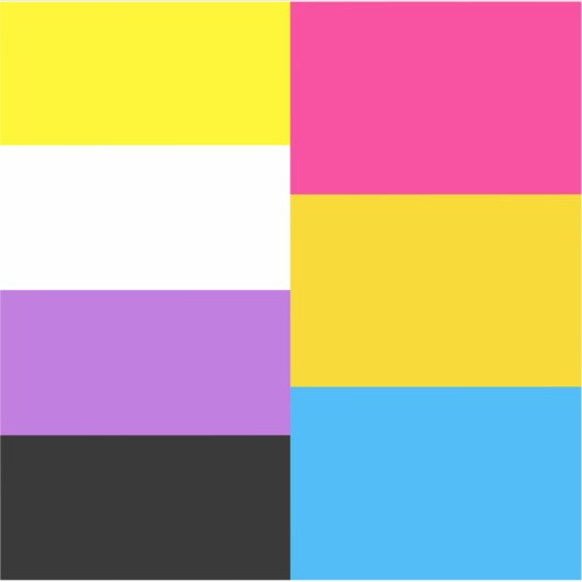 Nonbinary Pansexual Dual Pride Flag Laptop Sticker (Voorkant)