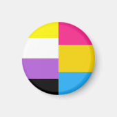 Nonbinary Pansexual Dual Pride Flag Magneet (Voorkant)