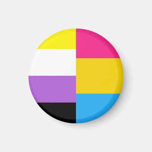 Nonbinary Pansexual Dual Pride Flag Magneet (Voorkant)