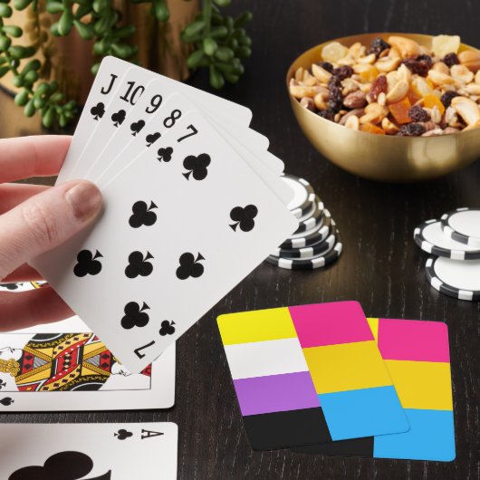 Nonbinary Pansexual Dual Pride Flag Pokerkaarten (Insitu)