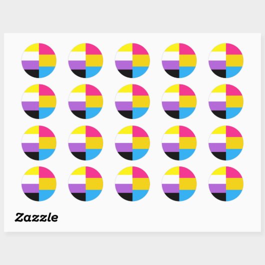 Nonbinary Pansexual Dual Pride Flag Ronde Sticker (Vel)