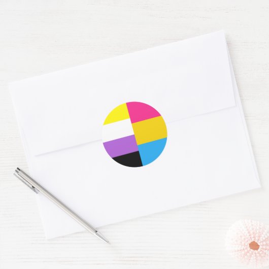 Nonbinary Pansexual Dual Pride Flag Ronde Sticker (Envelop)