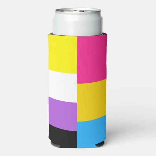 Nonbinary Pansexual Dual Pride Flag Seltzer Blikjeskoeler (Seltzer Achterkant)