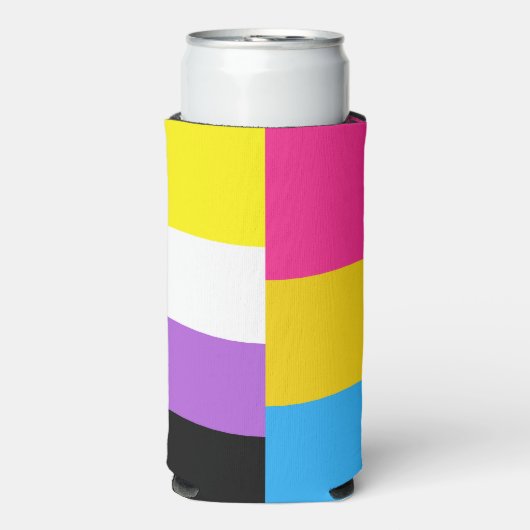 Nonbinary Pansexual Dual Pride Flag Seltzer Blikjeskoeler (Seltzer Voorkant)