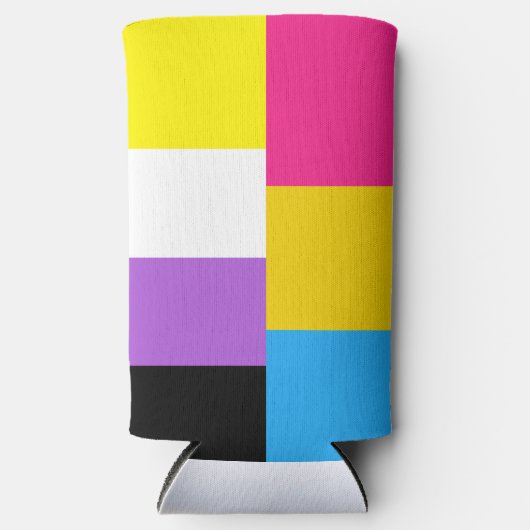 Nonbinary Pansexual Dual Pride Flag Seltzer Blikjeskoeler (Voorkant)