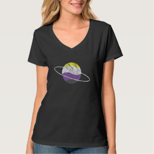 Nonbinary Planet Space Non-binaire LGBTQIA Vlag VI T-shirt
