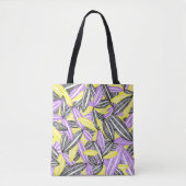 Nonbinary Pride Abstracte Zen bloemblaadjes Paarse Tote Bag (Voorkant)