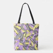 Nonbinary Pride Abstracte Zen bloemblaadjes Paarse Tote Bag (Achterkant)