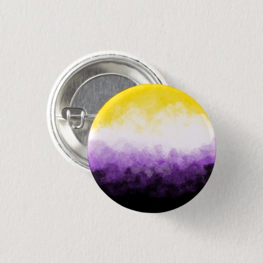 Nonbinary pride badge ronde button 3,2 cm (Voorkant /achterkant)