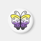 Nonbinary Pride Butterfly Magnet (Voorkant)