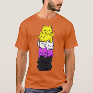 Nonbinary Pride Cat LGB niet-Binaire de Vlag Cute  T-shirt