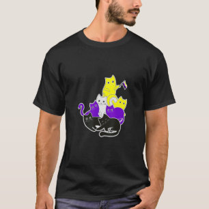 Nonbinary Pride Cat Lgbtq niet Binaire Vlag Pride T-shirt