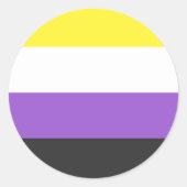 Nonbinary Pride Circle Sticker (Voorkant)