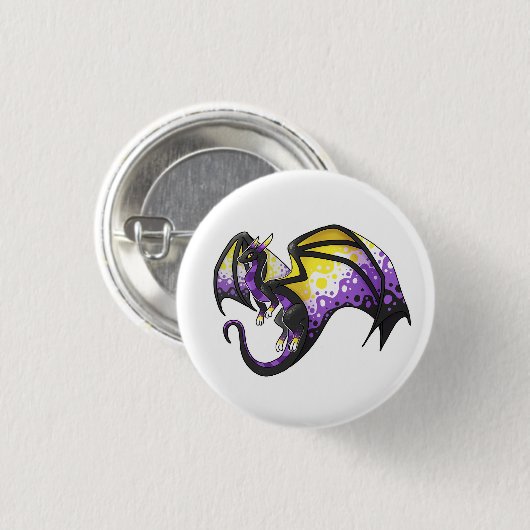 Nonbinary Pride Dragon Ronde Button 3,2 Cm (Voorkant /achterkant)