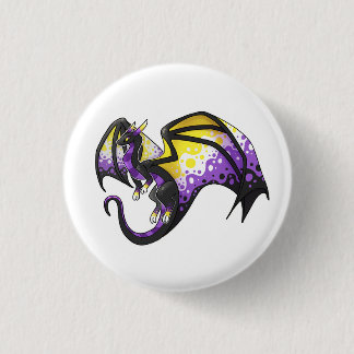Nonbinary Pride Dragon Ronde Button 3,2 Cm