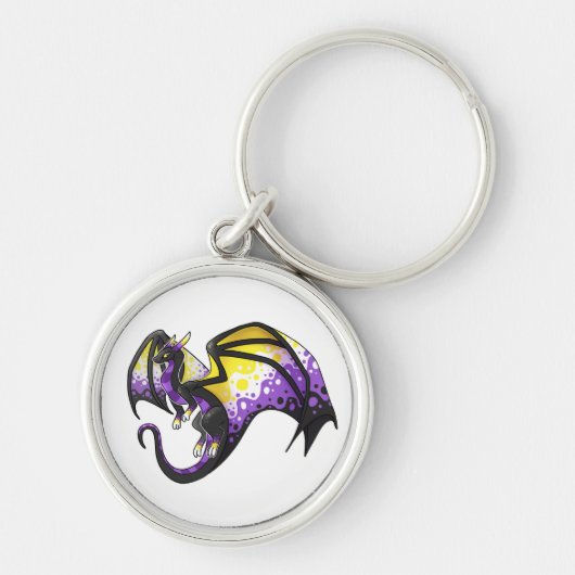 Nonbinary Pride Dragon Sleutelhanger (Voorkant)