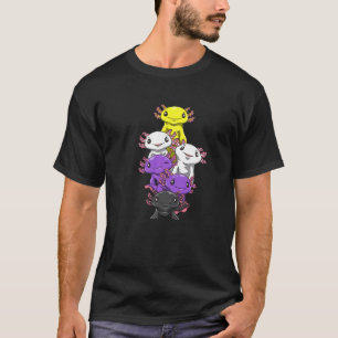 Nonbinary Pride En Genderqueer Axolotl Pile T-shirt