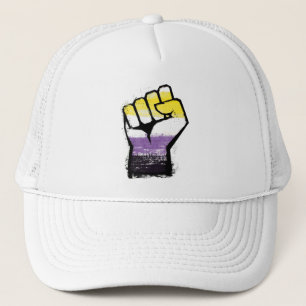 Nonbinary Pride Fist Trucker Pet