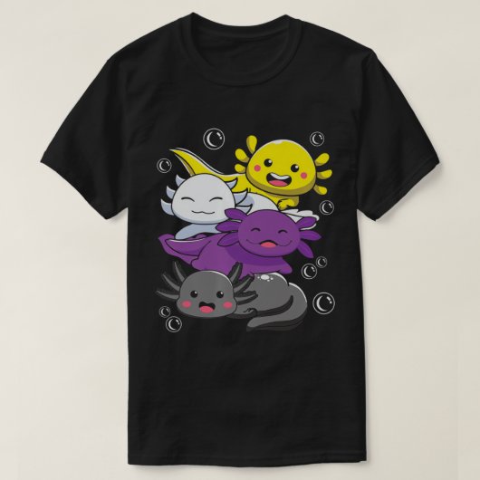 Nonbinary Pride Flag Axolotl LGBTQ Non-Binary Kawa T-shirt (Design voorkant)
