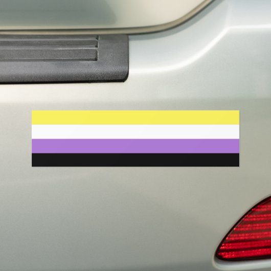 Nonbinary Pride Flag Bumpersticker (Op auto)