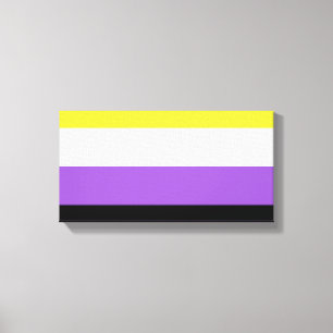 Nonbinary Pride Flag Canvas Afdruk