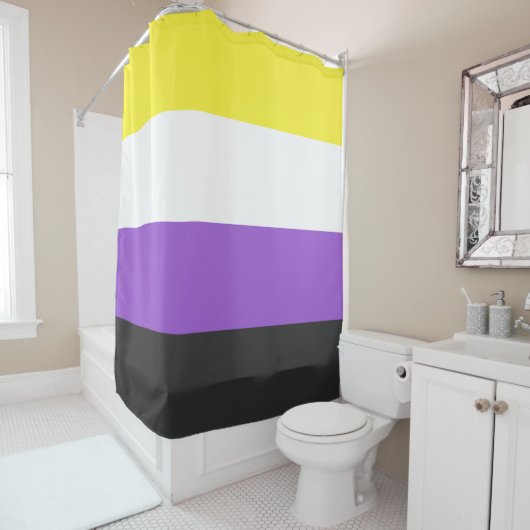 Nonbinary Pride Flag Douchegordijn (In situ)
