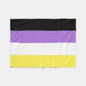 Nonbinary Pride Flag Fleece Deken (Voorkant (Horizontaal))