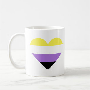 Nonbinary Pride Flag Heart Koffiemok
