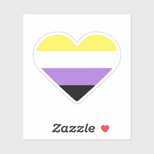 Nonbinary Pride Flag Heart Sticker (Vel)