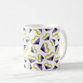 Nonbinary Pride Flag Hearts Coffee Mok (Voorkant rechts)